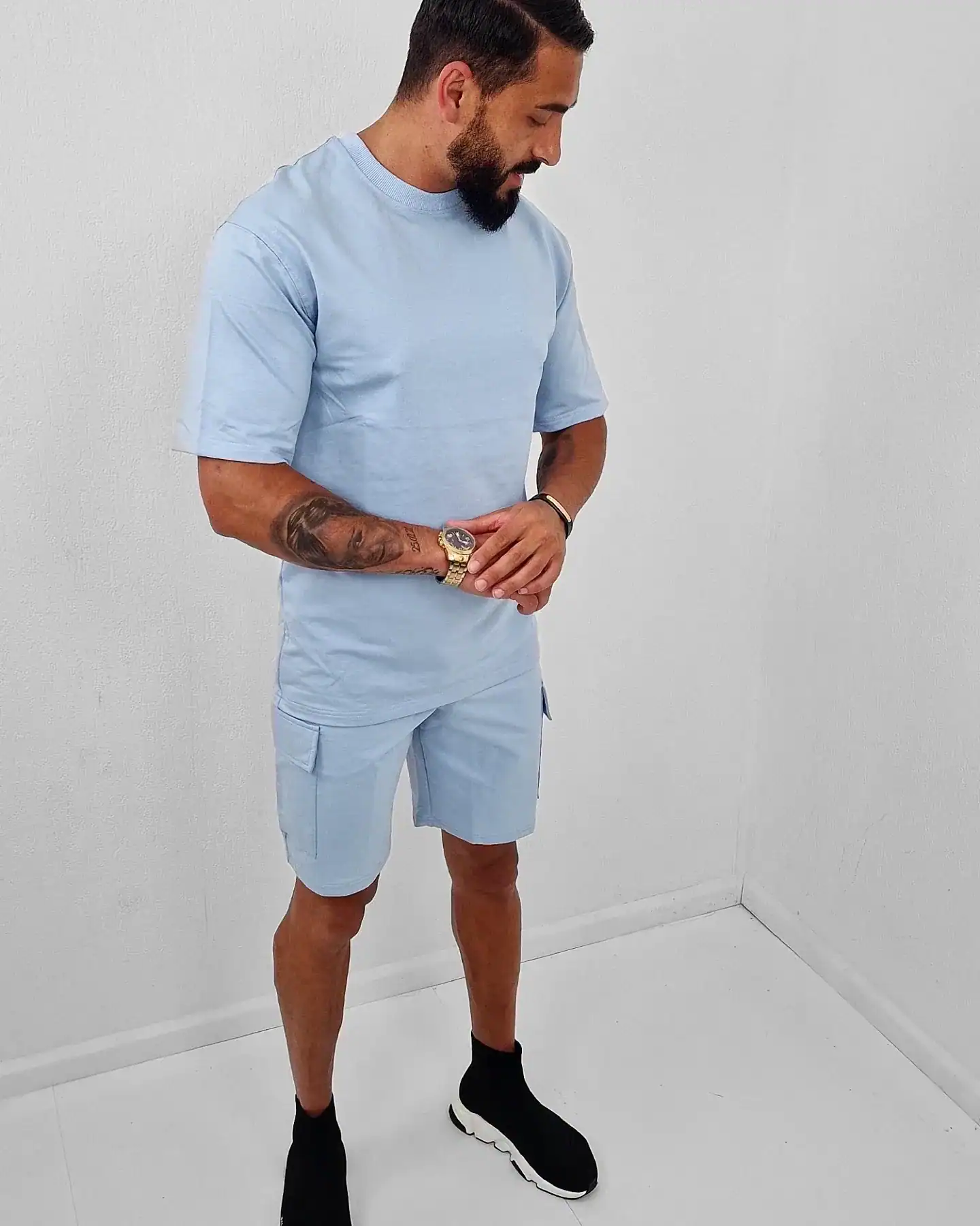 Kenzaro Zomer Set Oversized Baby Blauw