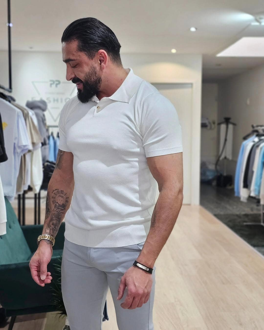 Polo met Knopen Korte Mouwen Wit 609