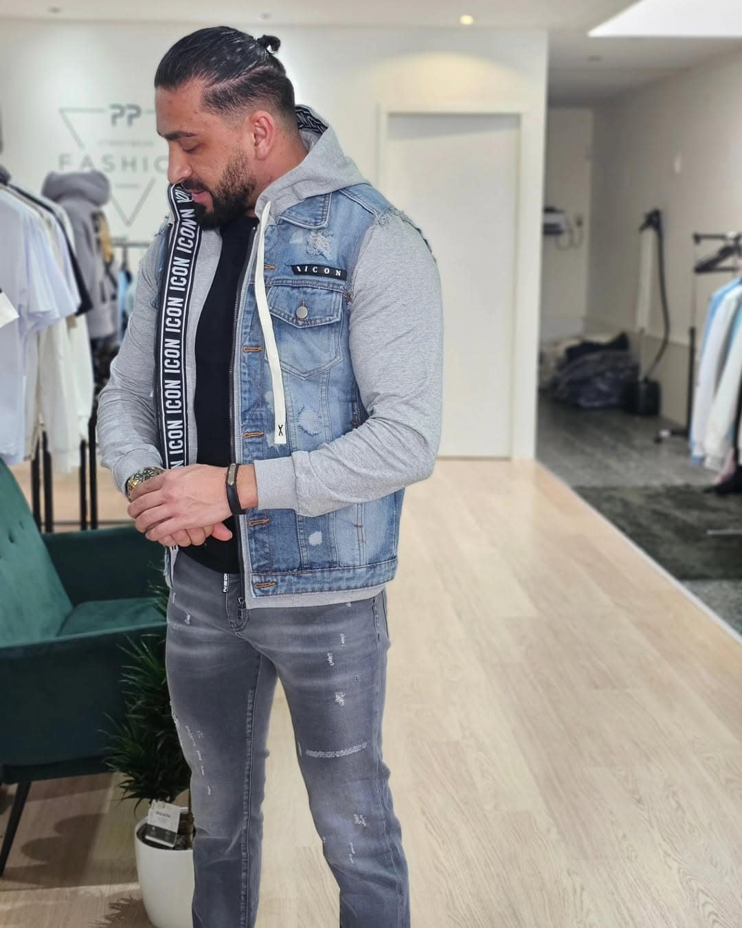 Icon Jeans Jas met Capuchon 096