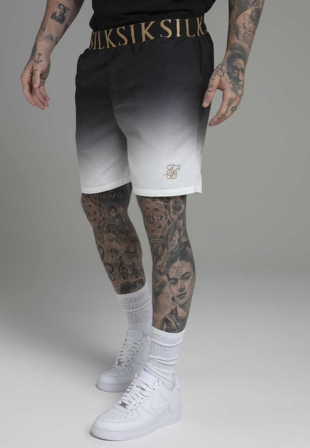 Siksilk Zwemshort Marine Wit Fade