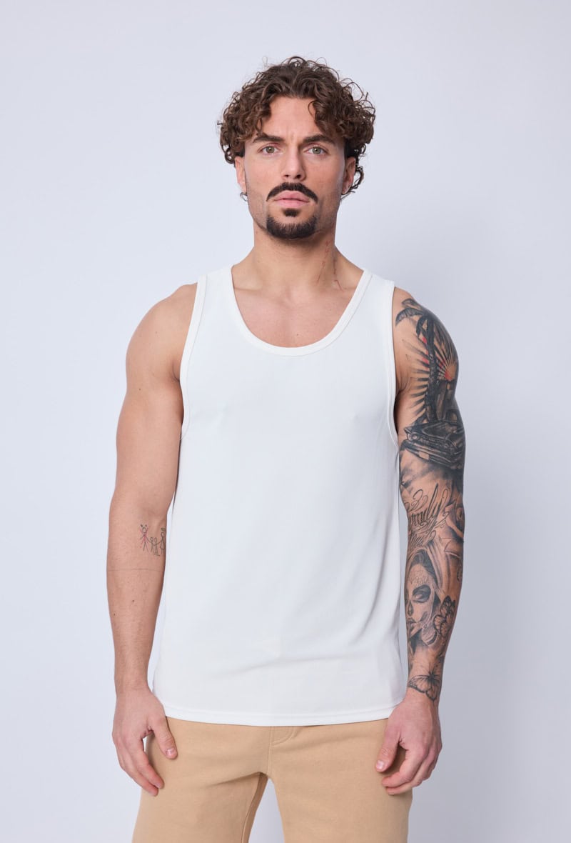 Geribbeld Tanktopje 17036 Wit