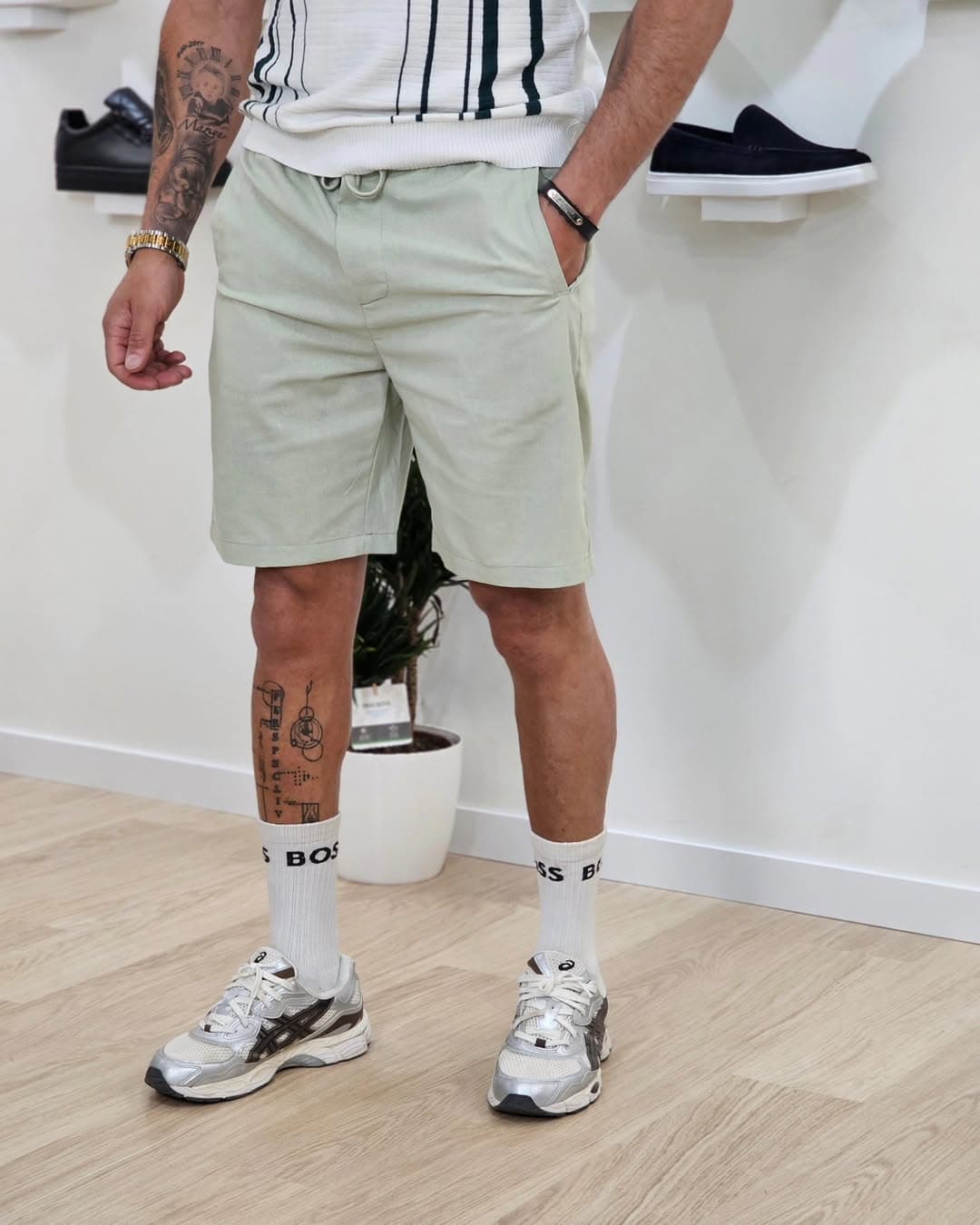 Effen short Mint Groen 32