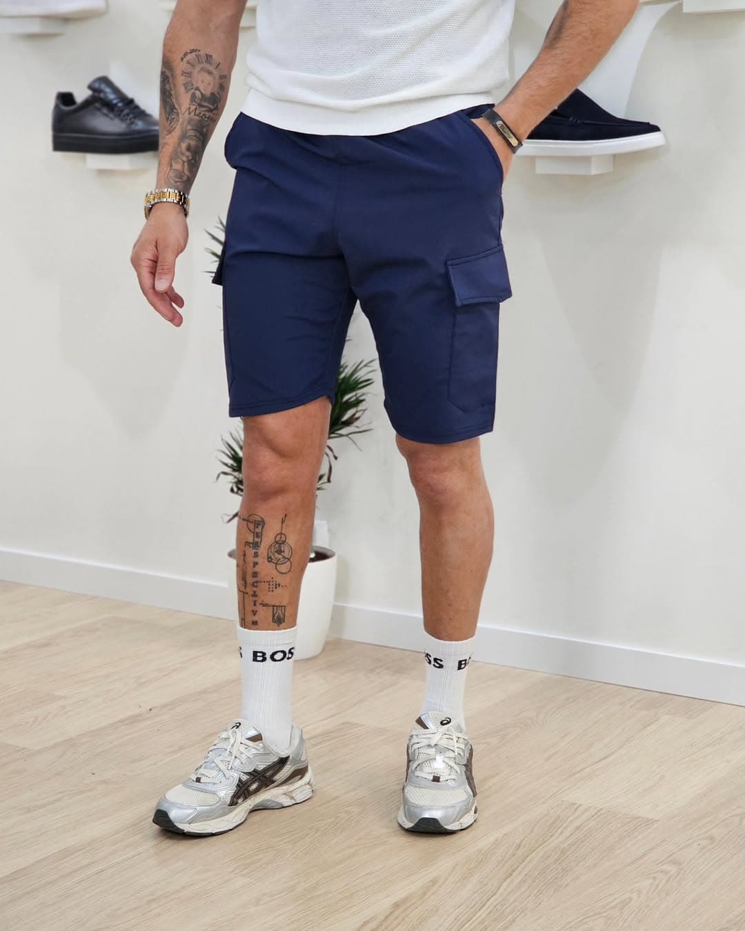 Cargo Short Super Stretch Donker Blauw