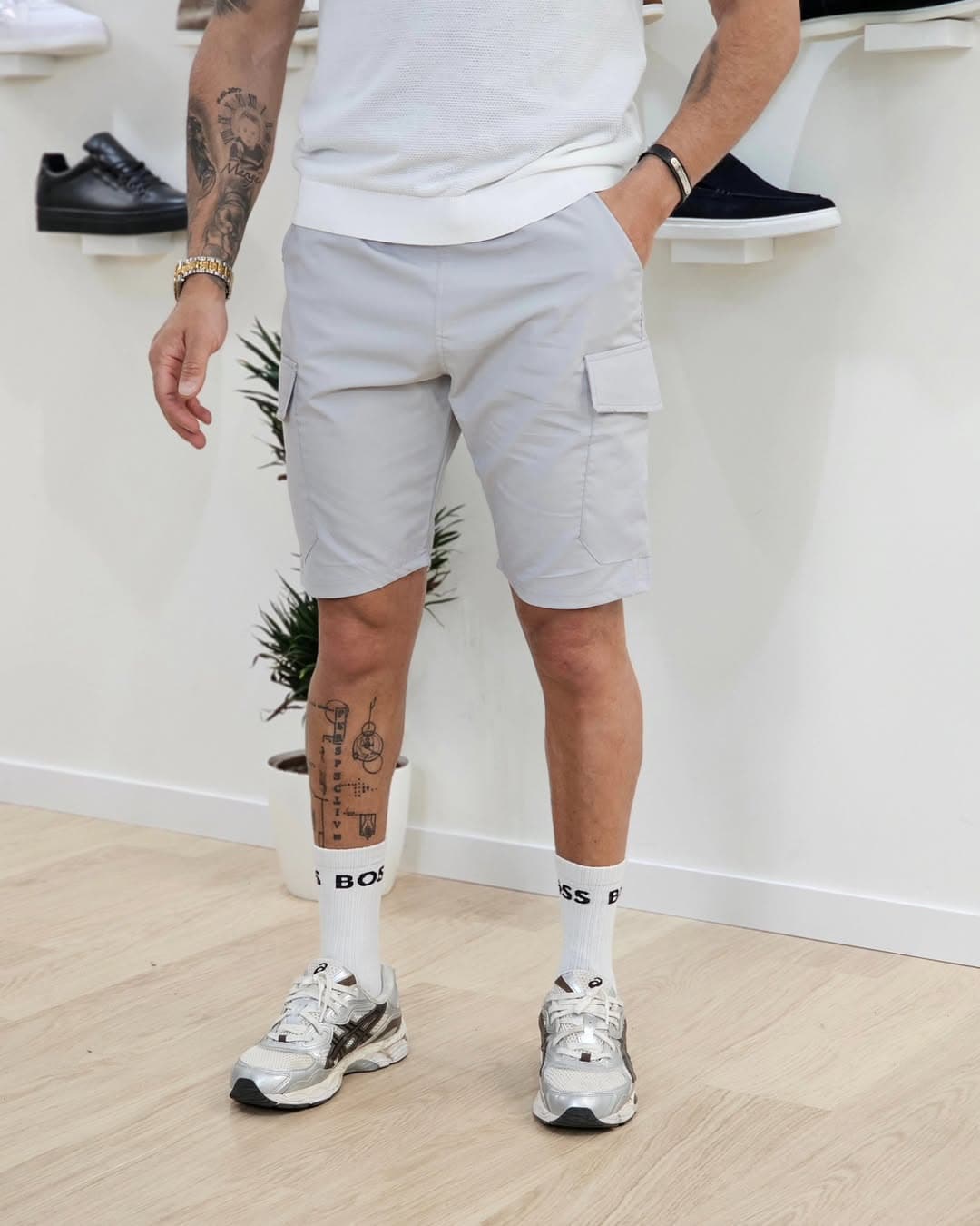 Cargo Short Super Stretch Licht Grijs