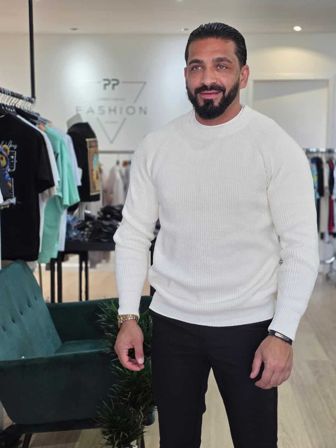 Gebreide Trui Gebroken Wit 092