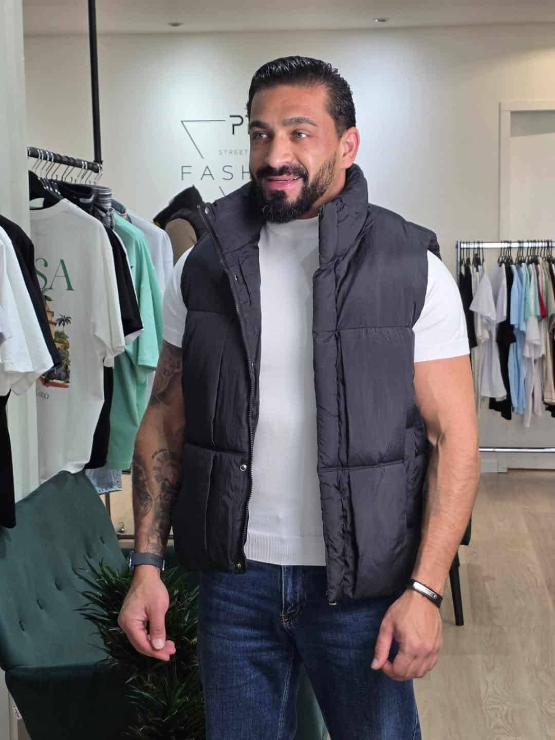 Gewatteerde Puffer Bodywarmer Zwart 8909