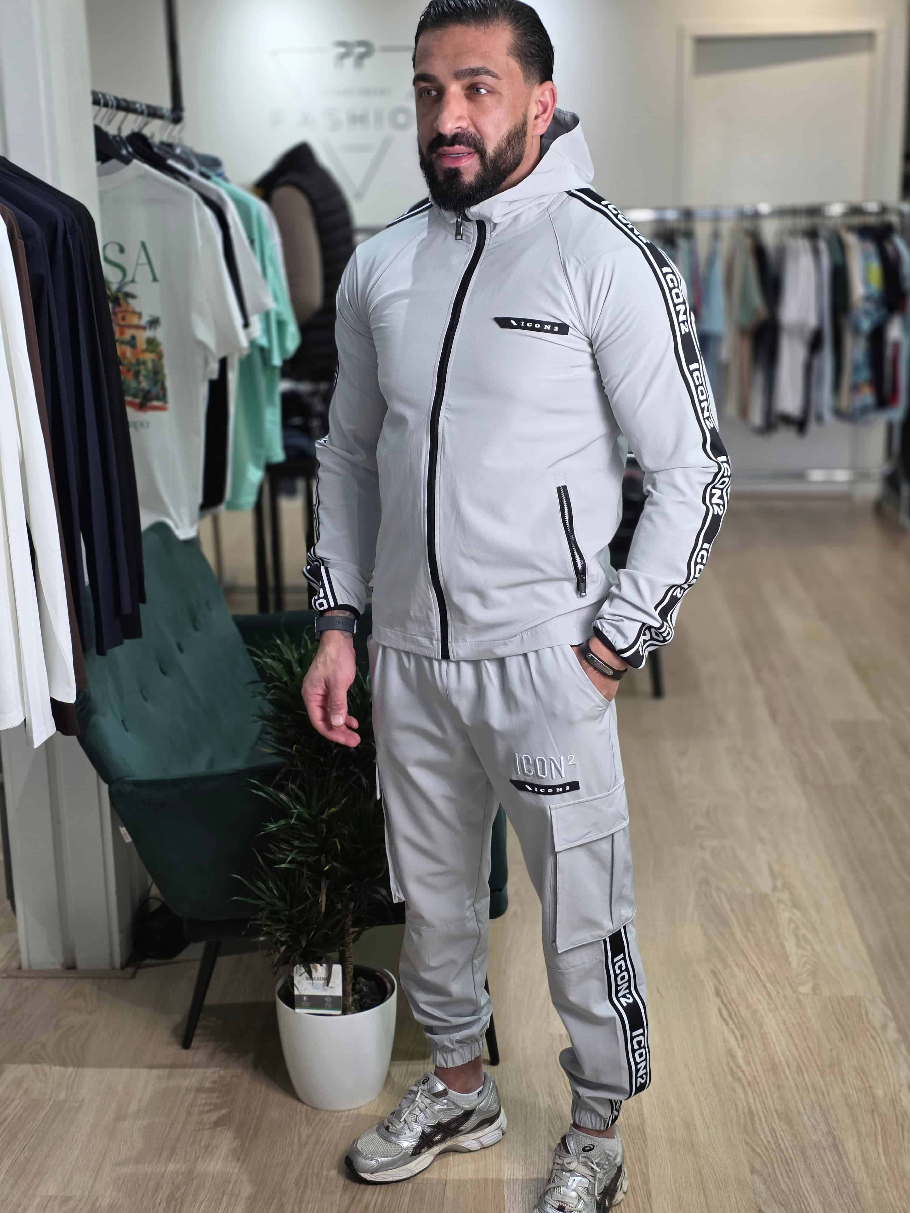 Icon2 Tech Trainingspak Joggingpak Grijs 02