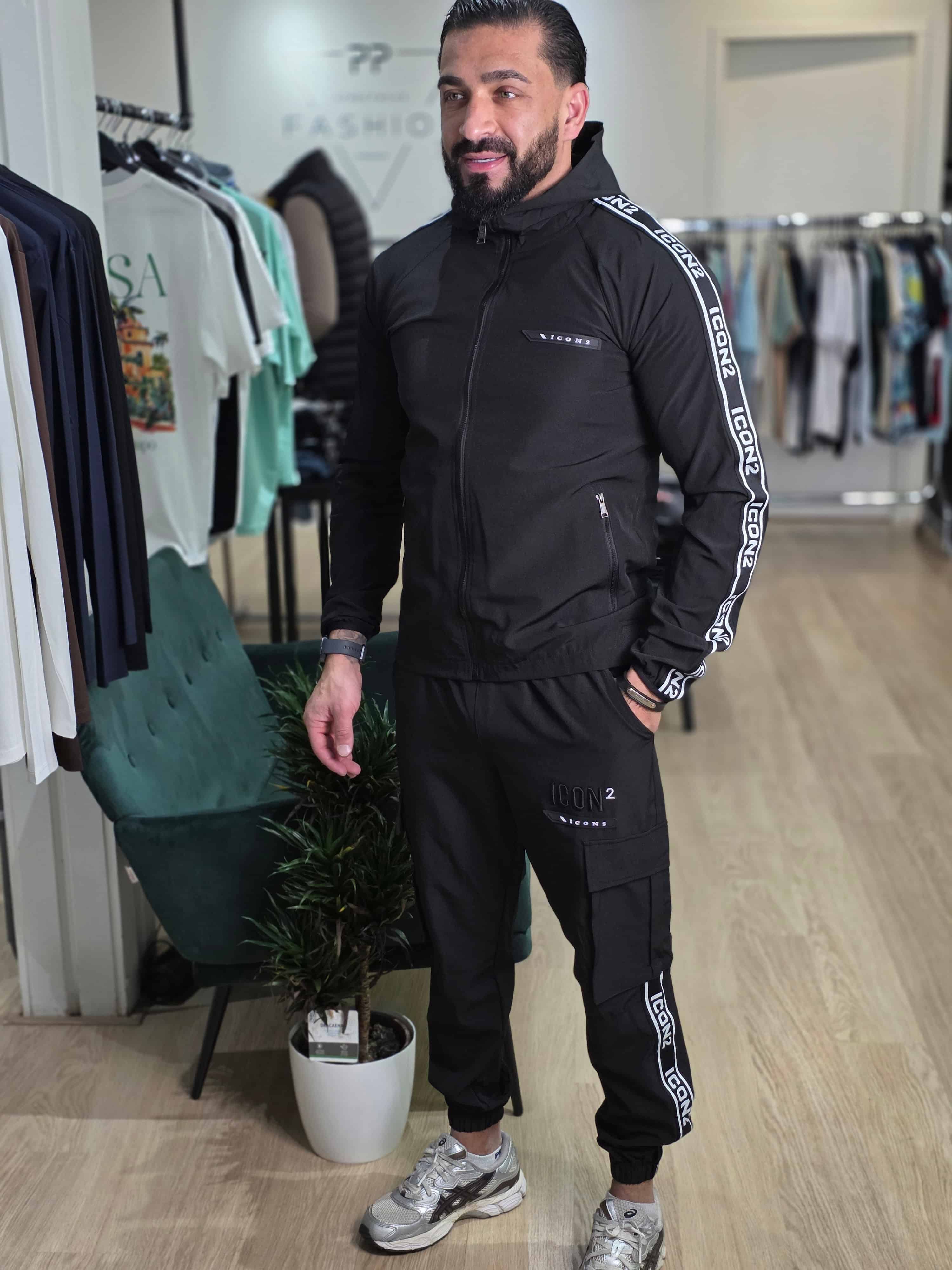 Icon2 Tech Trainingspak Joggingpak Zwart 02