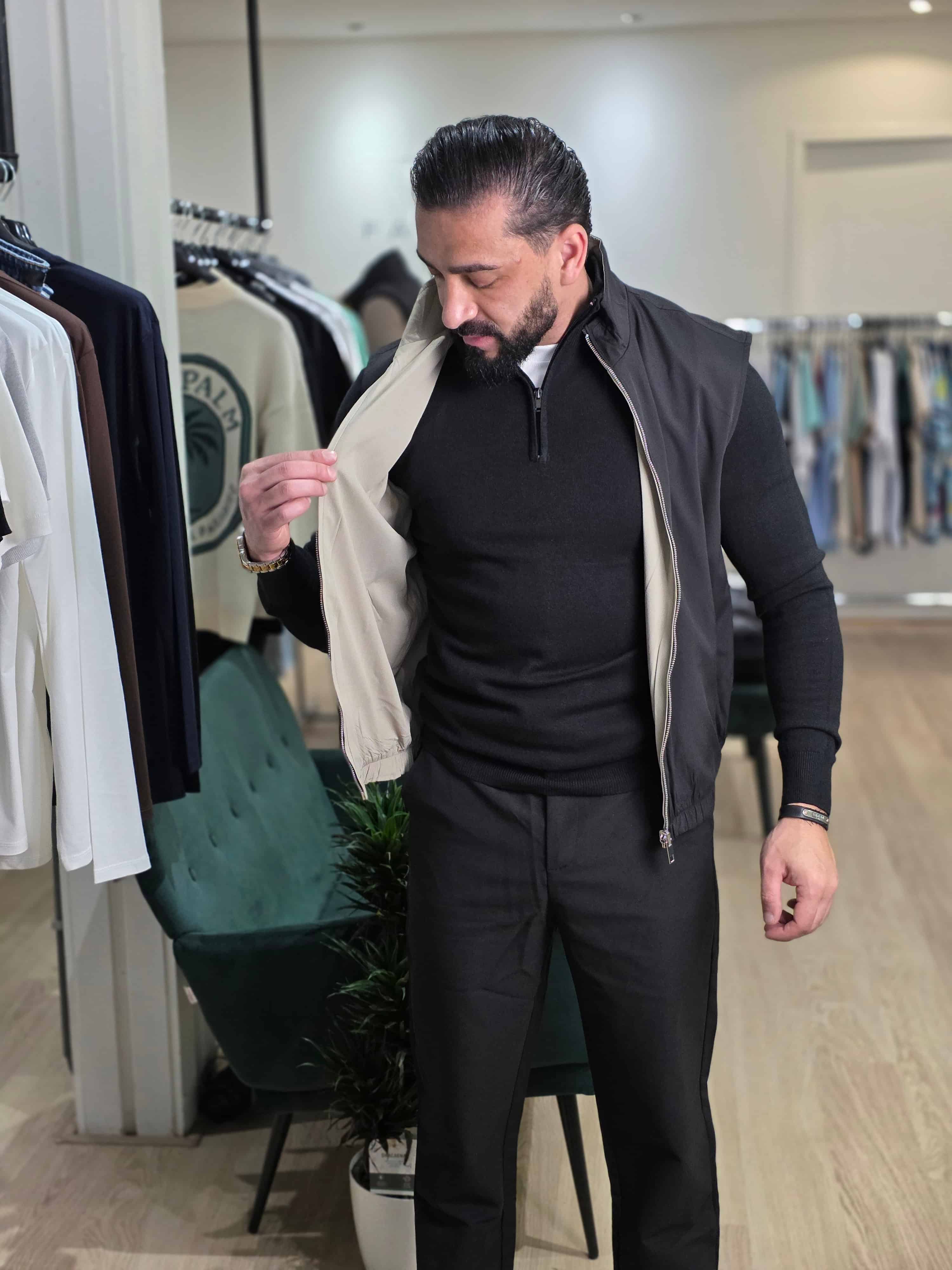 Dubbelzijdig Bodywarmer Zwart/Bruin 52