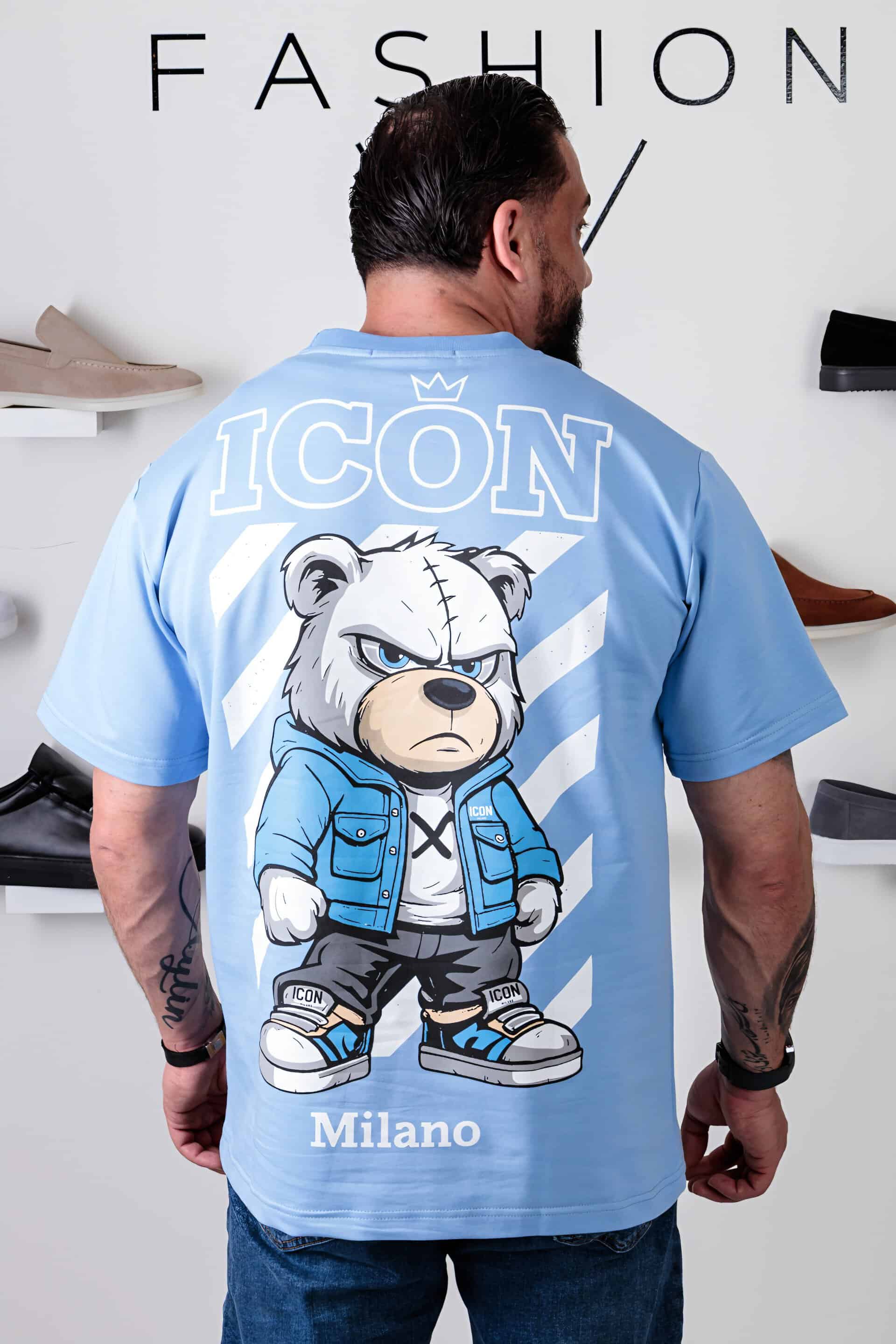 Icon Beer Oversized T-shirt Baby Blauw 125